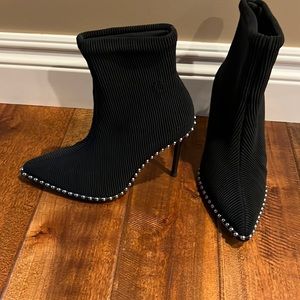 Alexander Wang Eri Stretch Black Boots Size 38